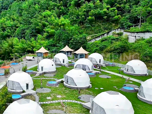 星野上 • 帐篷建筑案例 | 四川乐山温泉山庄一森一拾营地