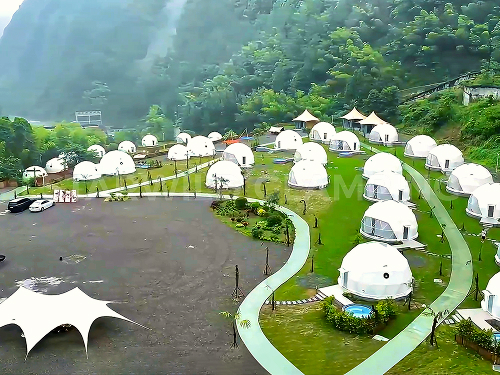 星野上 • 帐篷建筑案例 | 四川乐山温泉山庄一森一拾营地