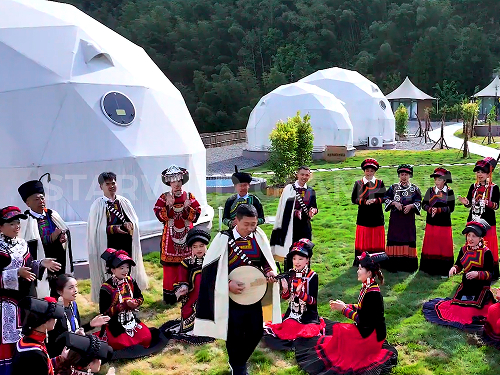 星野上 • 帐篷建筑案例 | 四川乐山温泉山庄一森一拾营地