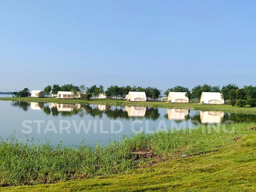 星野上 • 帐篷建筑案例 | 天津东丽在湖边度假营地